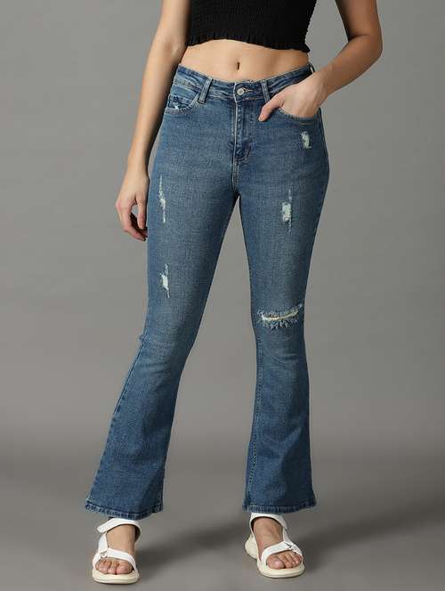 women's distress bootcut jeans - 19294802 -  Standard Image - 0