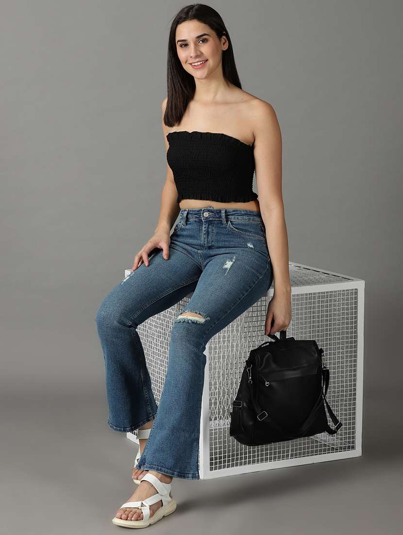 women's distress bootcut jeans - 19294802 - Standard Image - 3