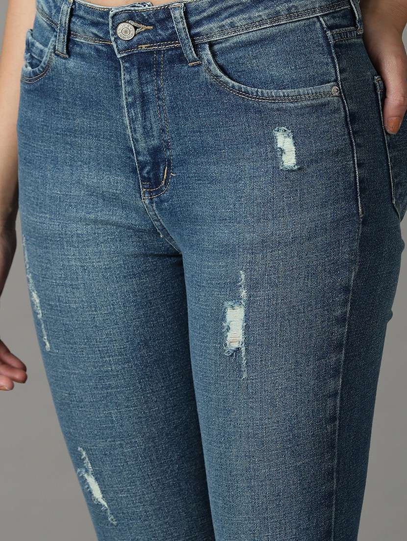 women's distress bootcut jeans - 19294802 - Standard Image - 5