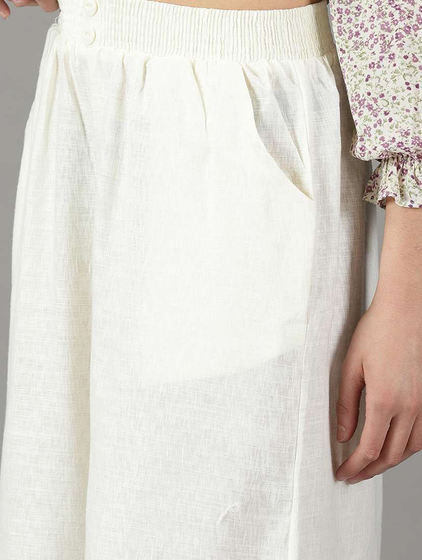 white self design trouser - 19295281 -  Standard Image - 5