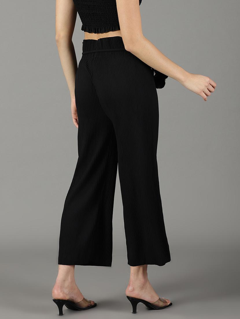 black solid trouser - 19295315 - Standard Image - 3