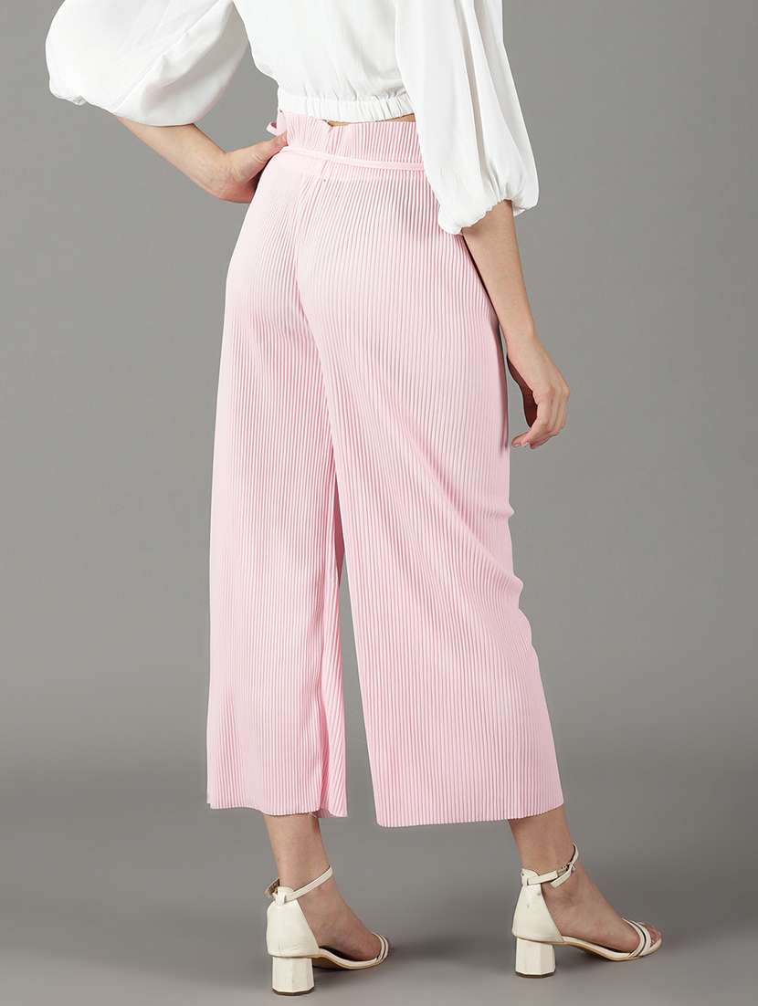 pink solid trouser - 19295316 -  Standard Image - 3