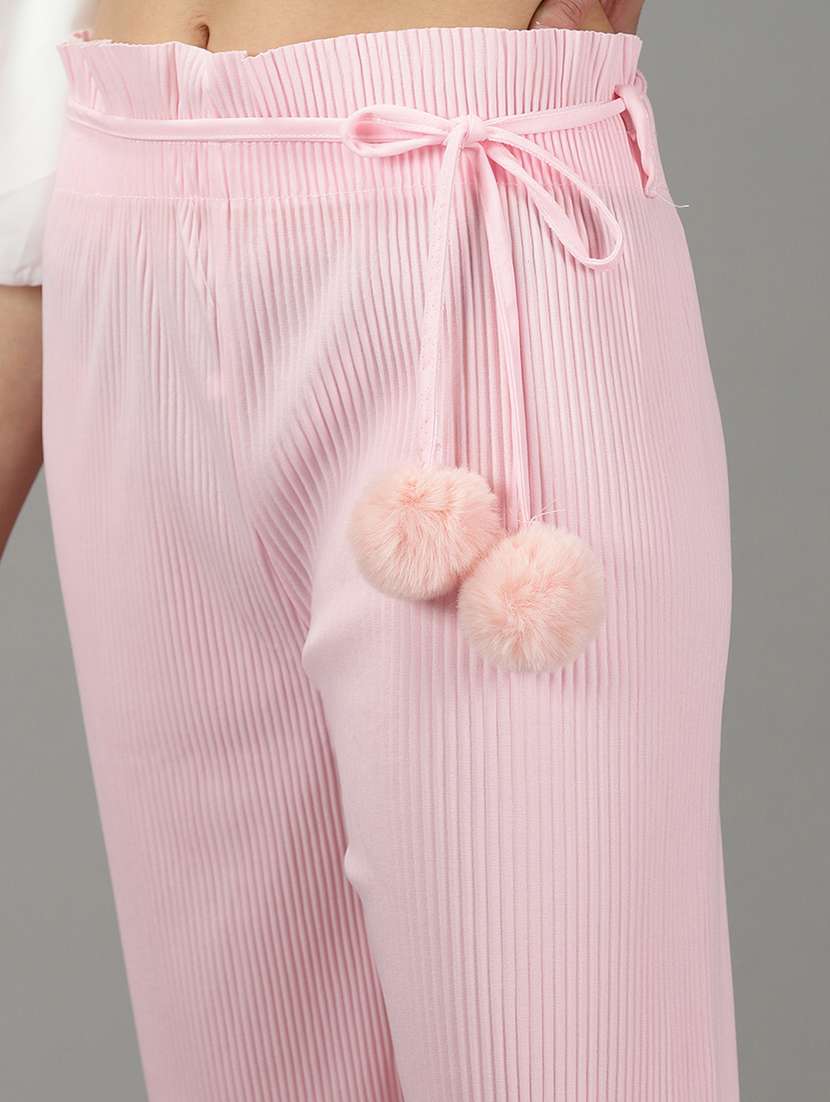 pink solid trouser - 19295316 -  Standard Image - 5