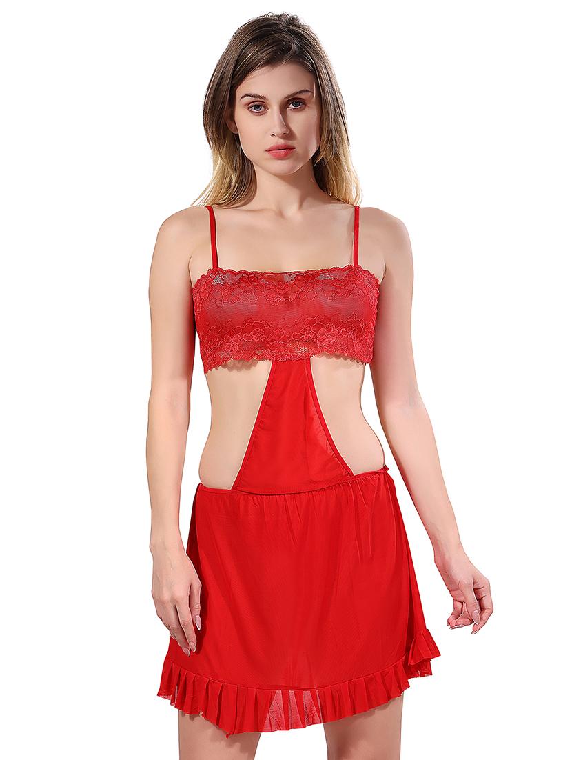 red net babydoll nightdress - 19295364 -  Zoom Image - 0