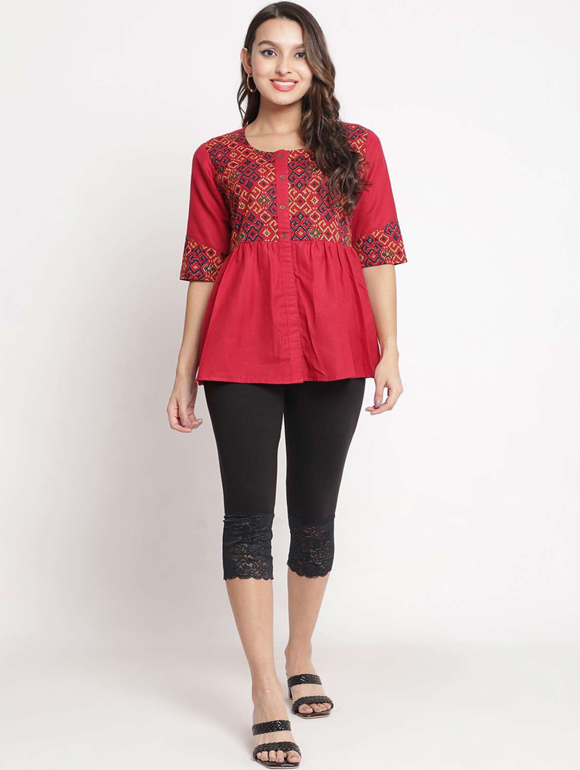 pack of 2 solid leggings capri - 19295523 -  Standard Image - 5