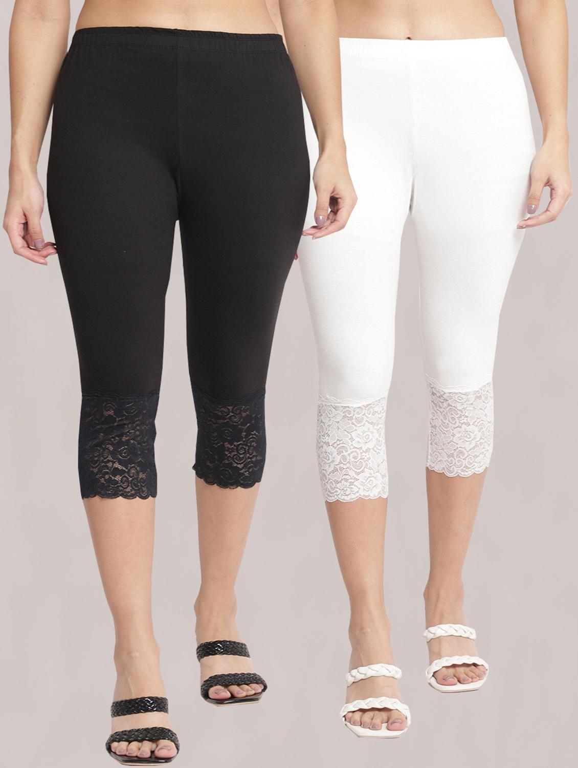 pack of 2 solid leggings capri