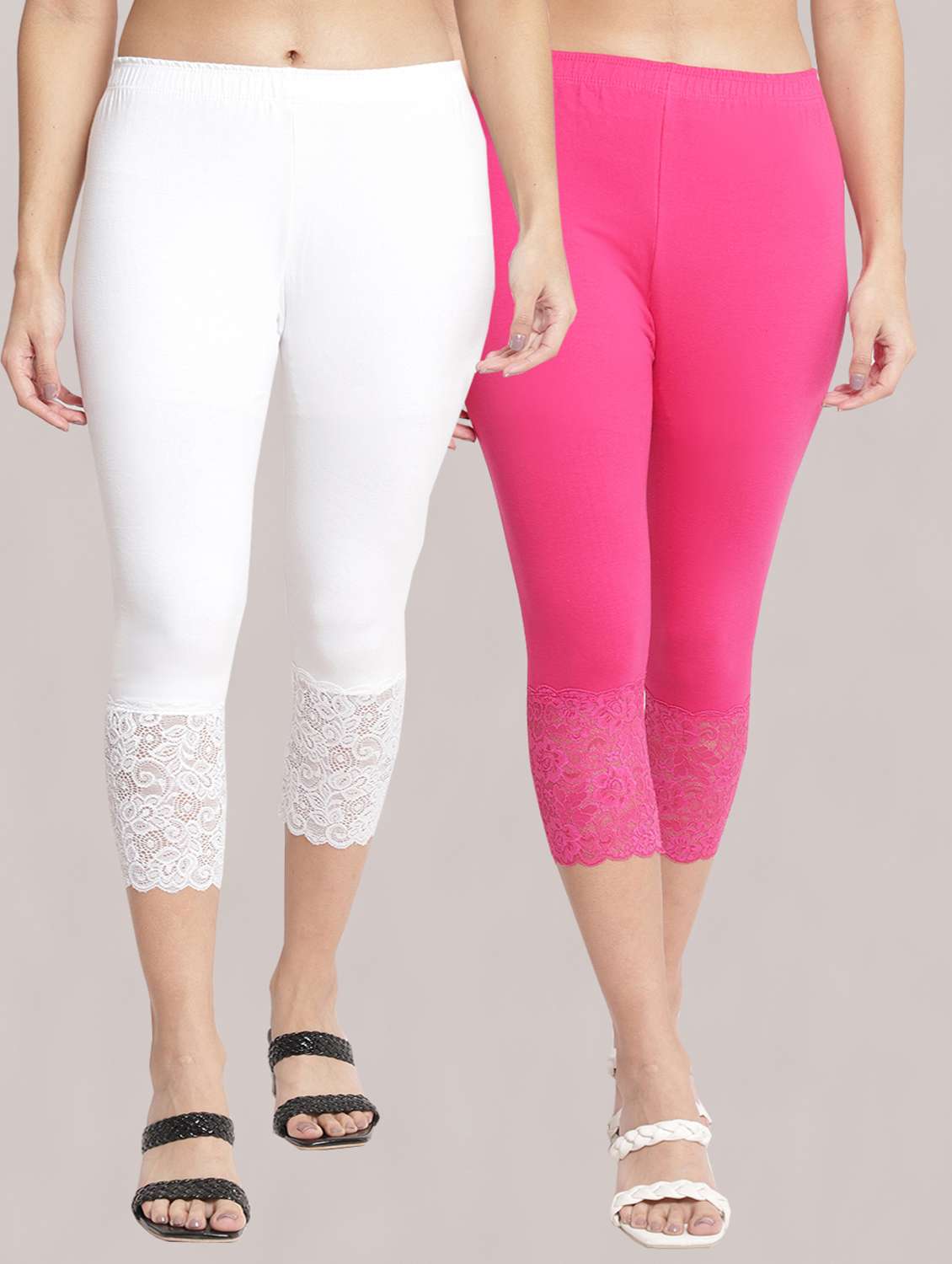 pack of 2 solid leggings capri - 19295533 - Zoom Image - 0
