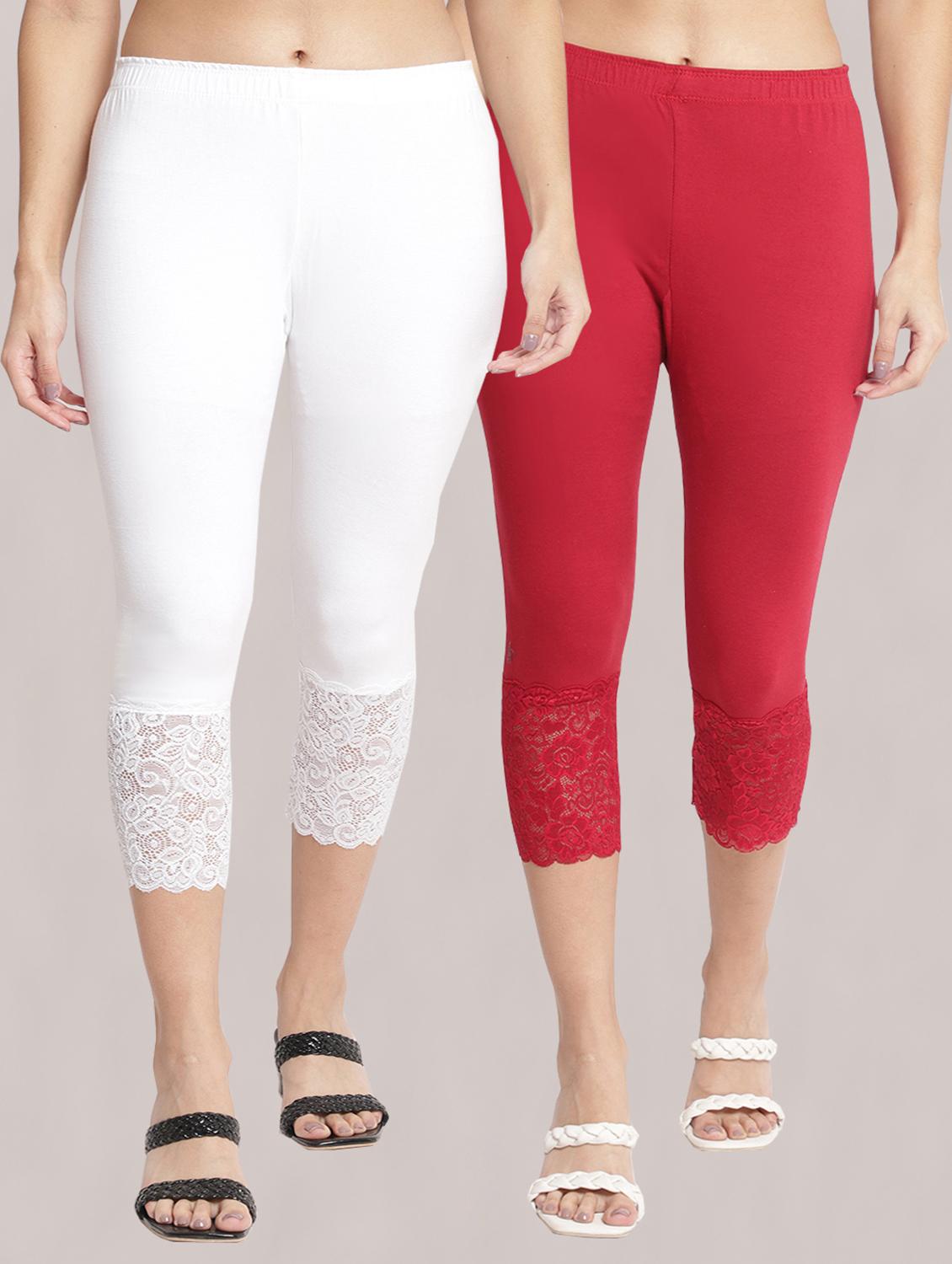 pack of 2 solid leggings capri
