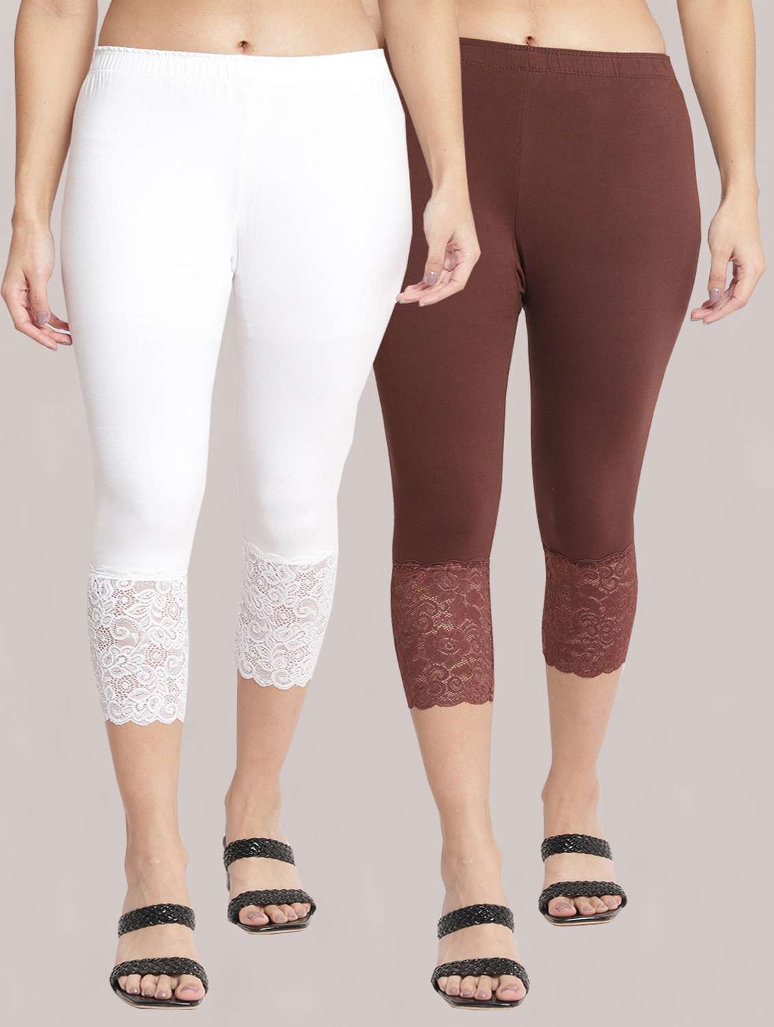 pack of 2 solid leggings capri - 19295537 -  Zoom Image - 0