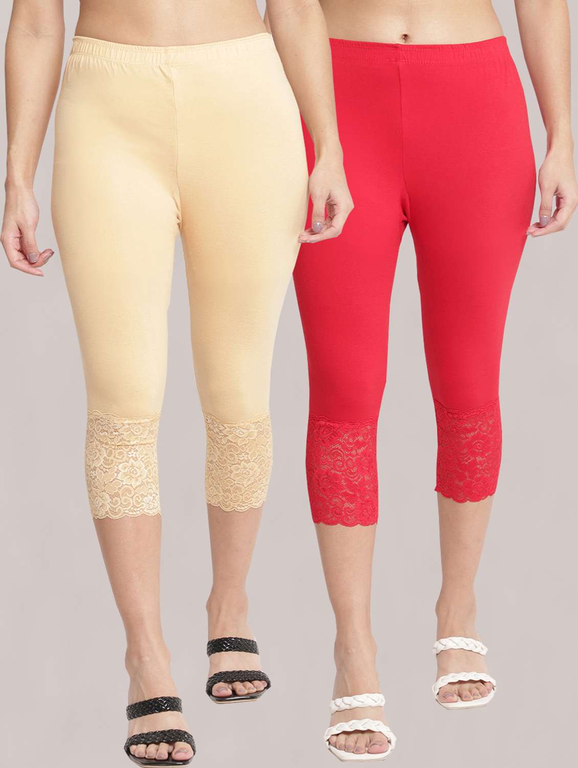 pack of 2 solid leggings capri - 19295541 - Zoom Image - 0