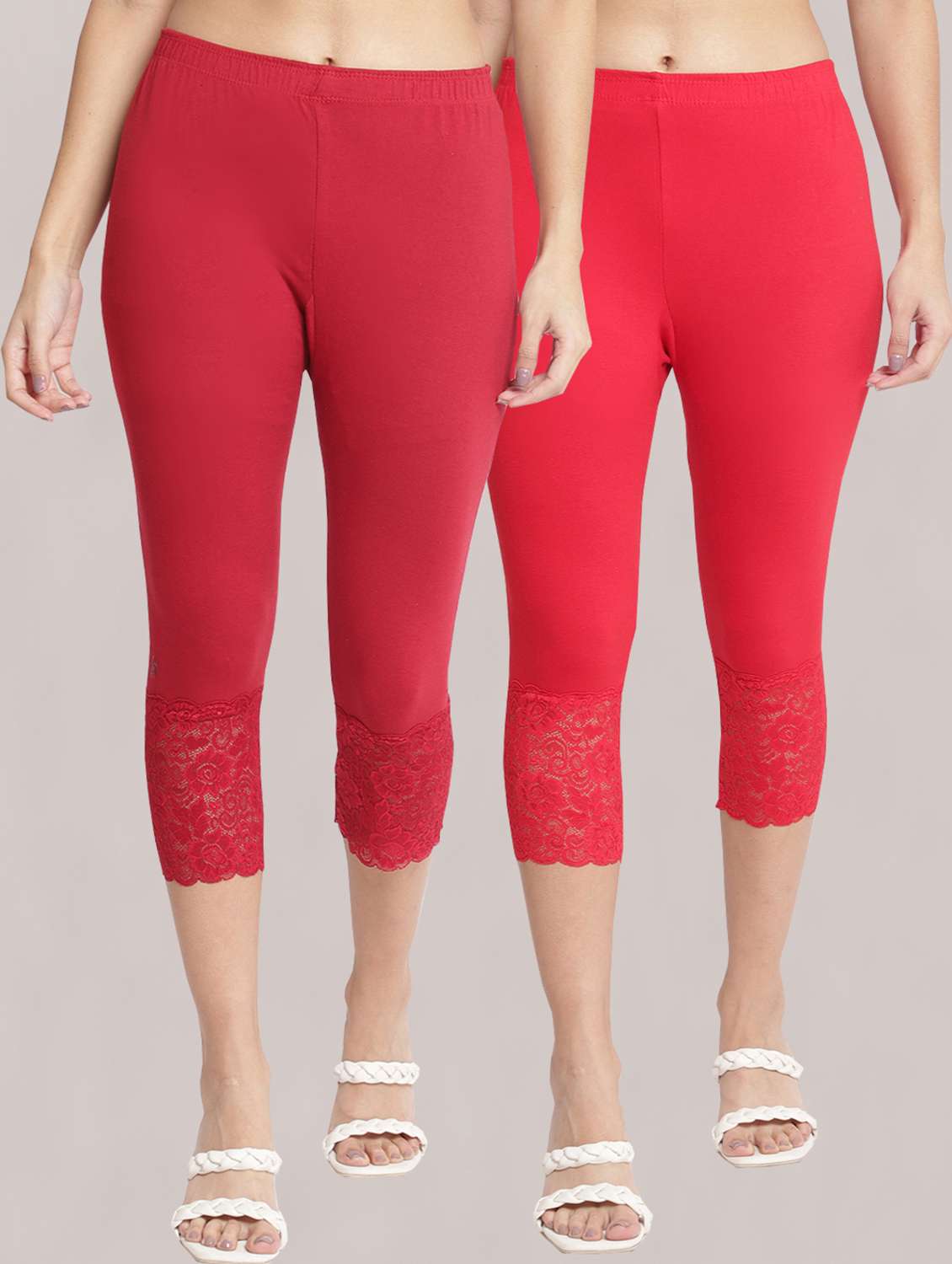 pack of 2 solid leggings capri - 19295542 -  Zoom Image - 0