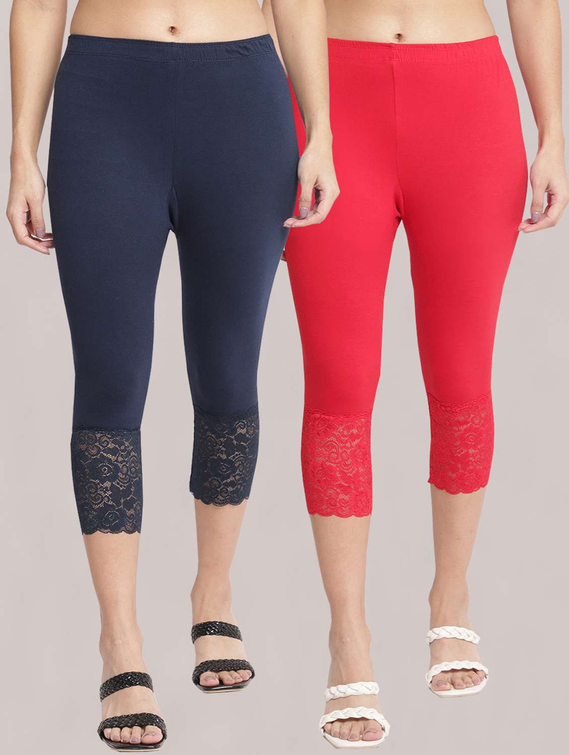 pack of 2 solid leggings capri - 19295543 -  Zoom Image - 0