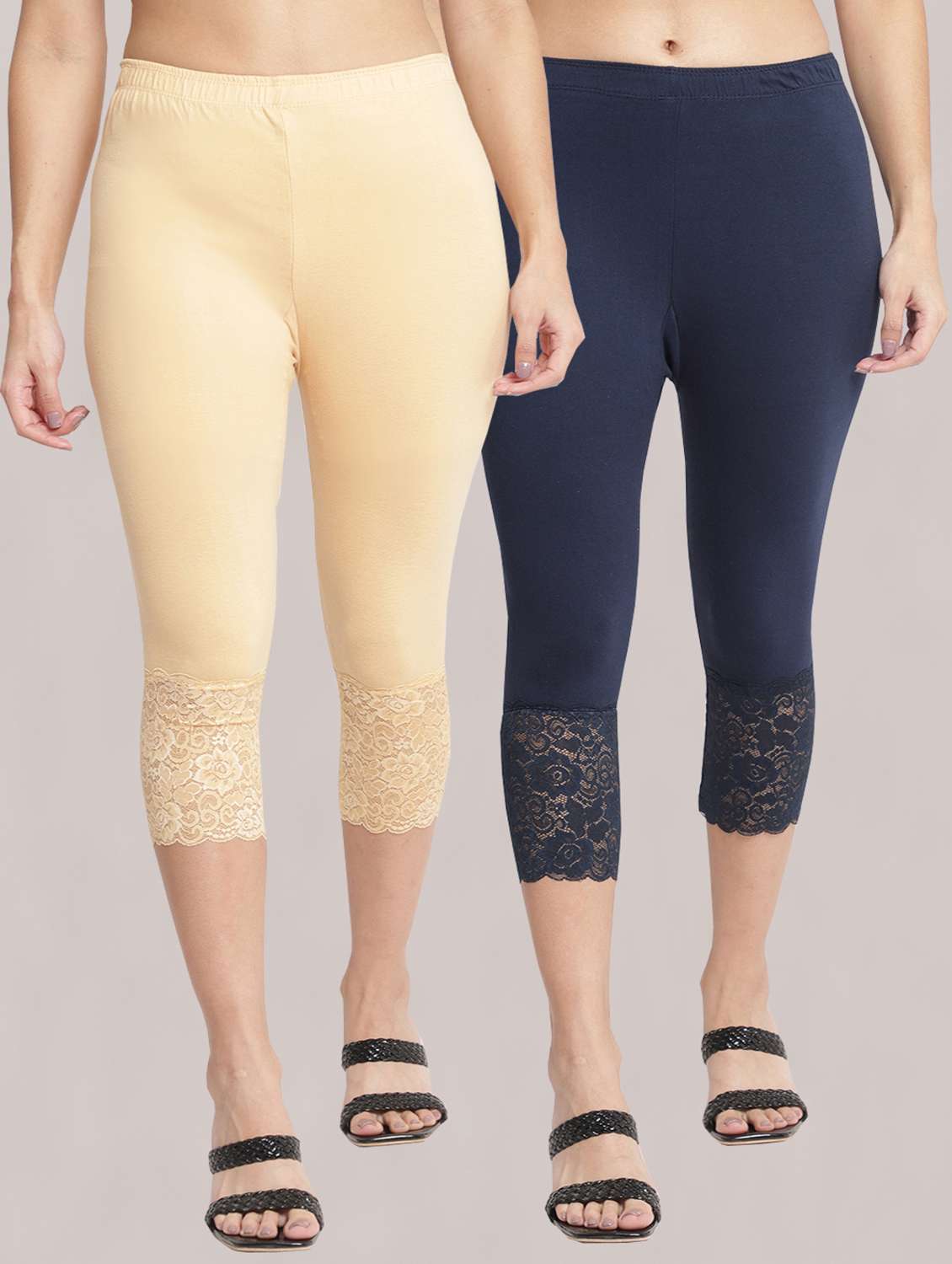 pack of 2 solid leggings capri - 19295558 - Zoom Image - 0