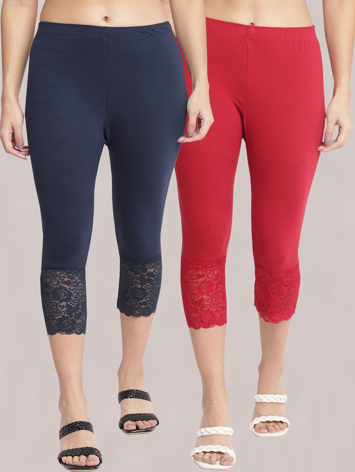 pack of 2 solid leggings capri - 19295561 -  Zoom Image - 0