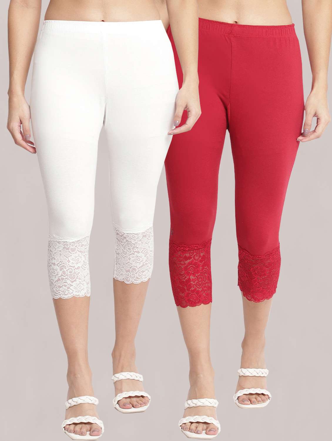 pack of 2 solid leggings capri