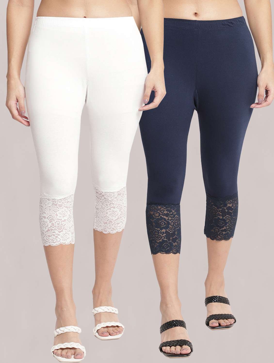 pack of 2 solid leggings capri