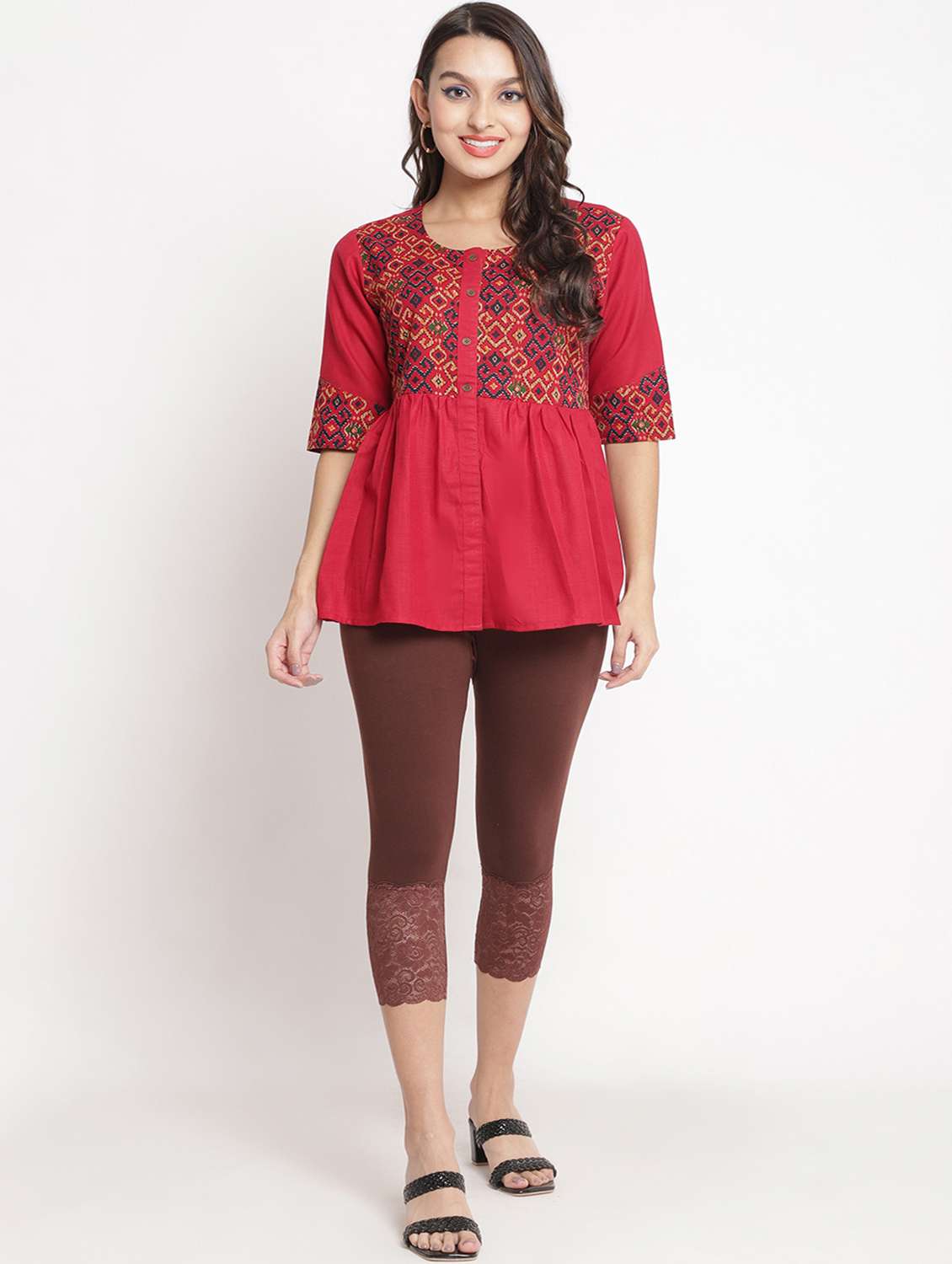 pack of 2 solid leggings capri - 19295566 -  Standard Image - 5