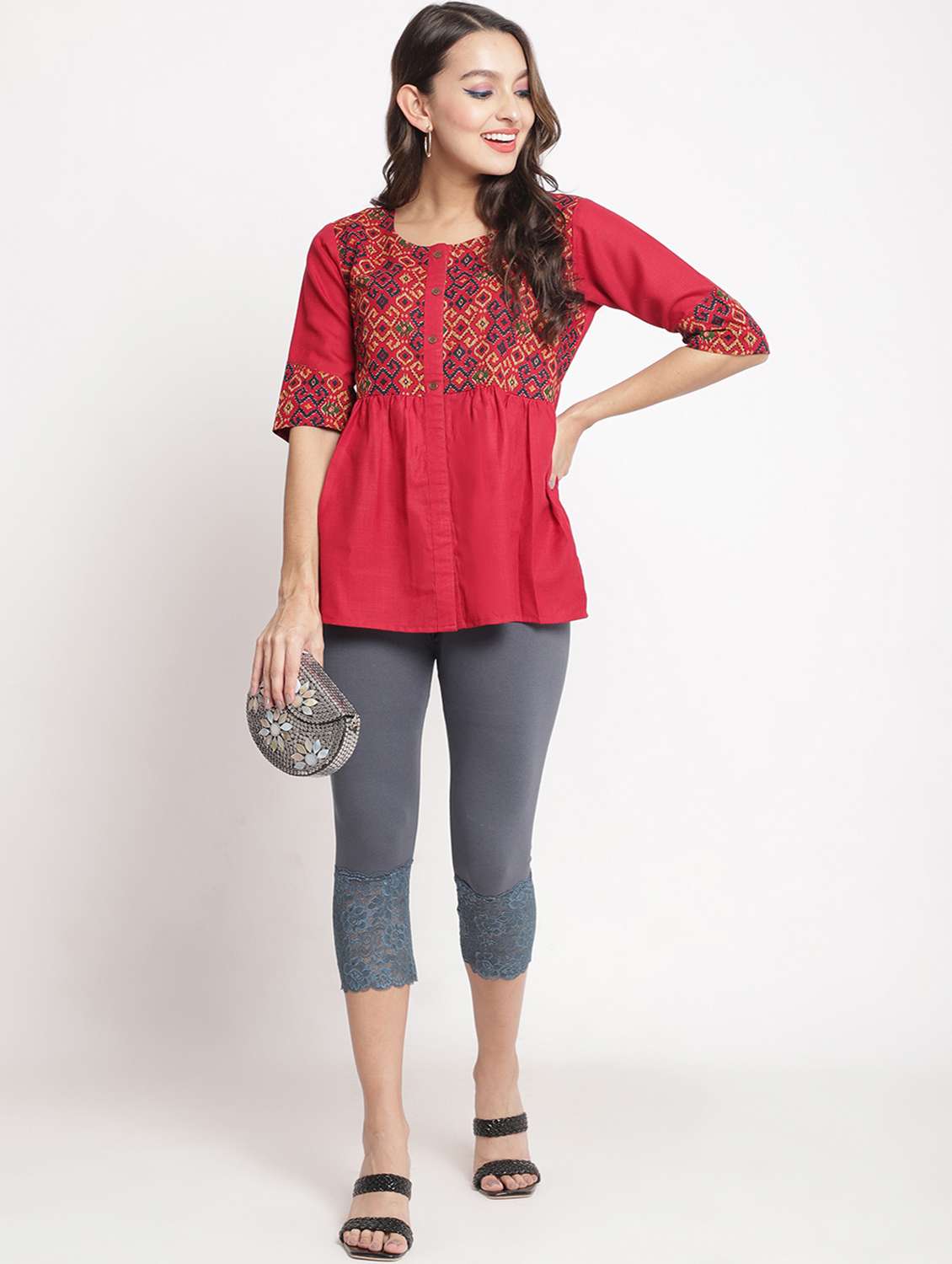 pack of 3 solid leggings capri - 19295585 -  Standard Image - 5