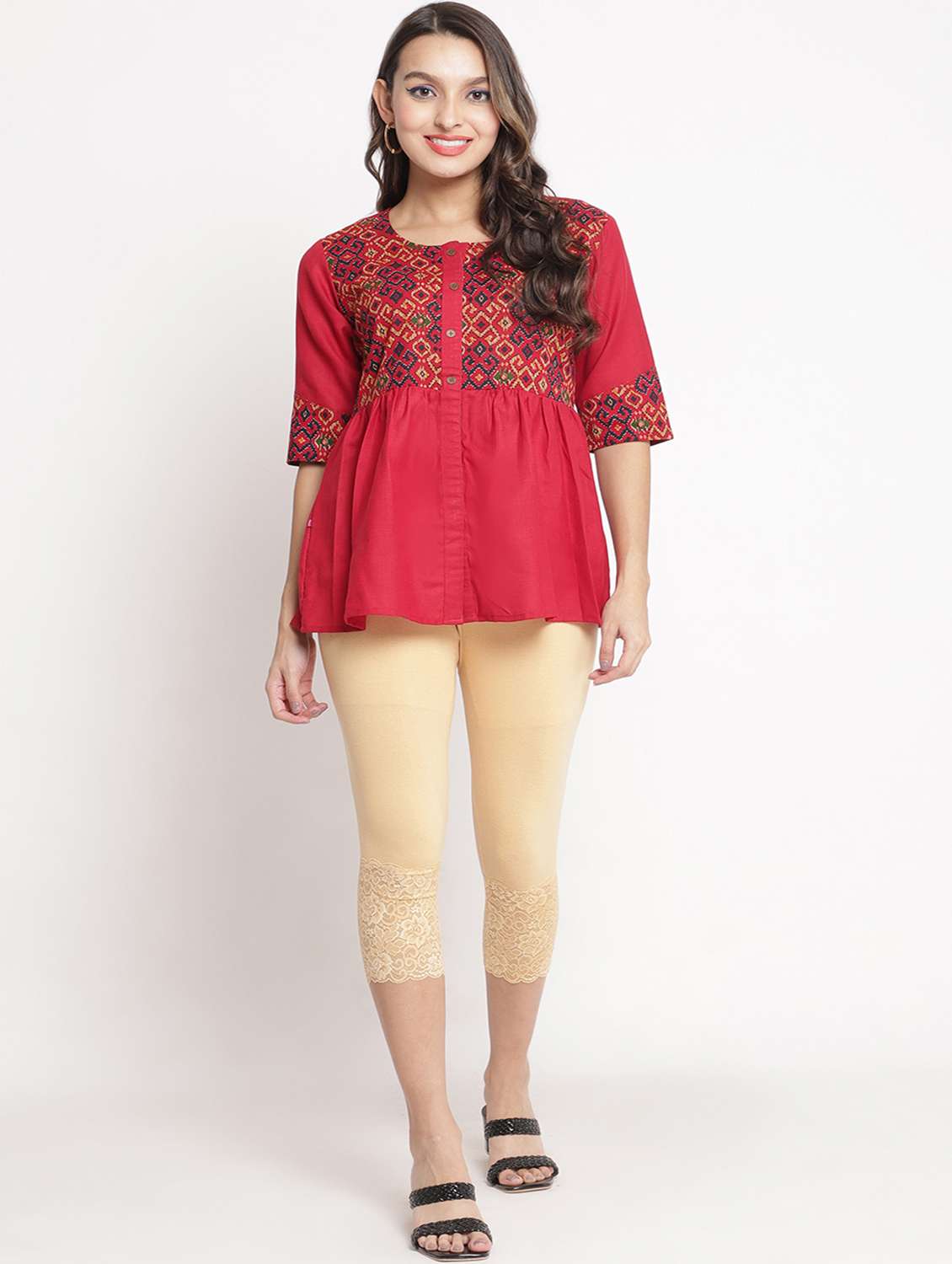pack of 3 solid leggings capri - 19295595 - Standard Image - 5