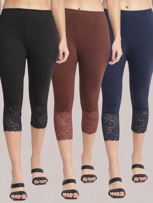 pack of 3 solid leggings capri - 19295600 - Standard Image - 0
