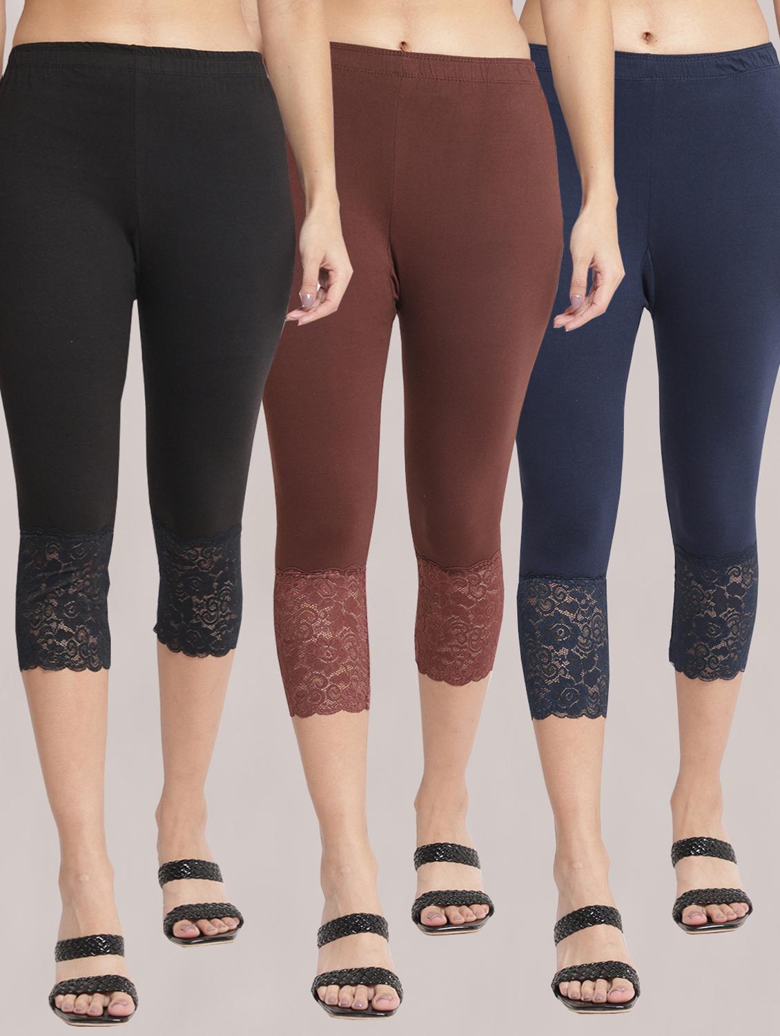pack of 3 solid leggings capri - 19295600 - Zoom Image - 0