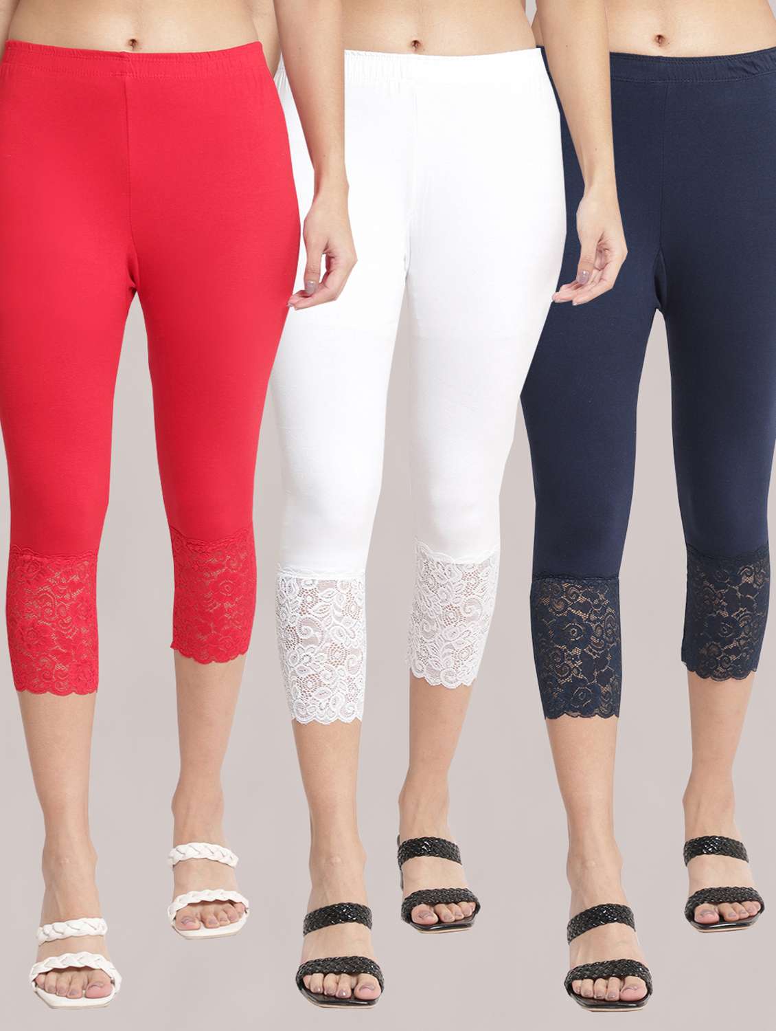 pack of 3 solid leggings capri - 19295607 -  Zoom Image - 0