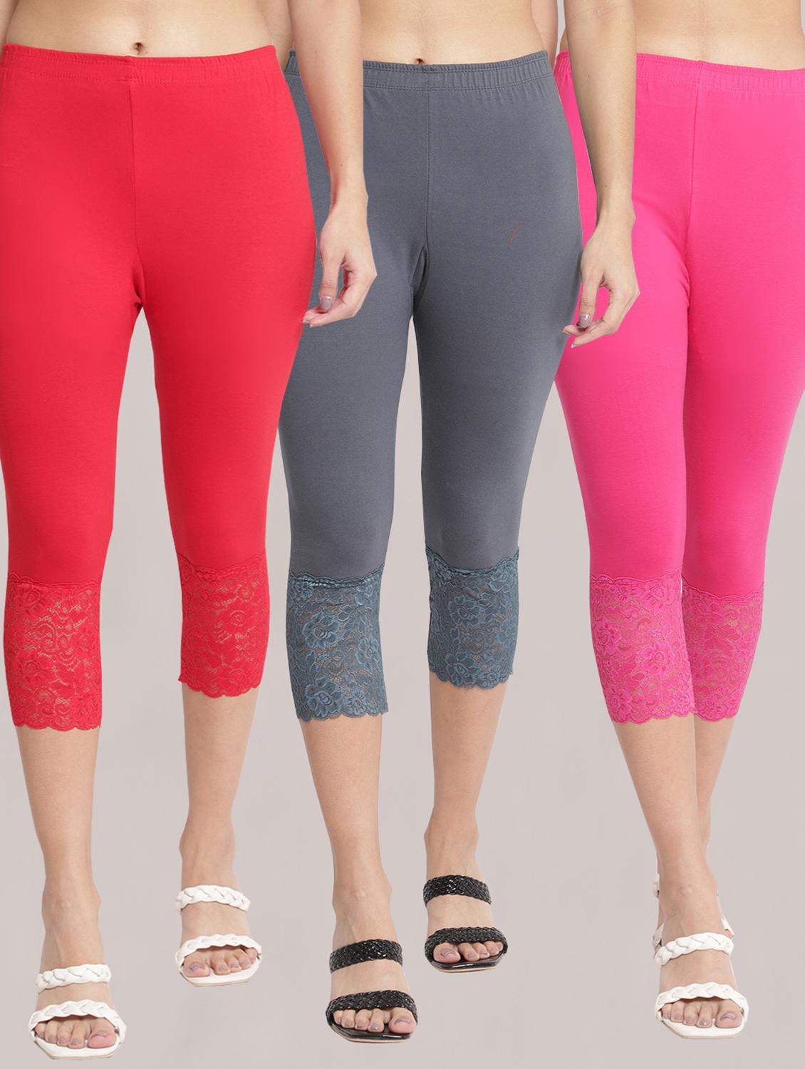 pack of 3 solid leggings capri - 19295631 - Zoom Image - 0