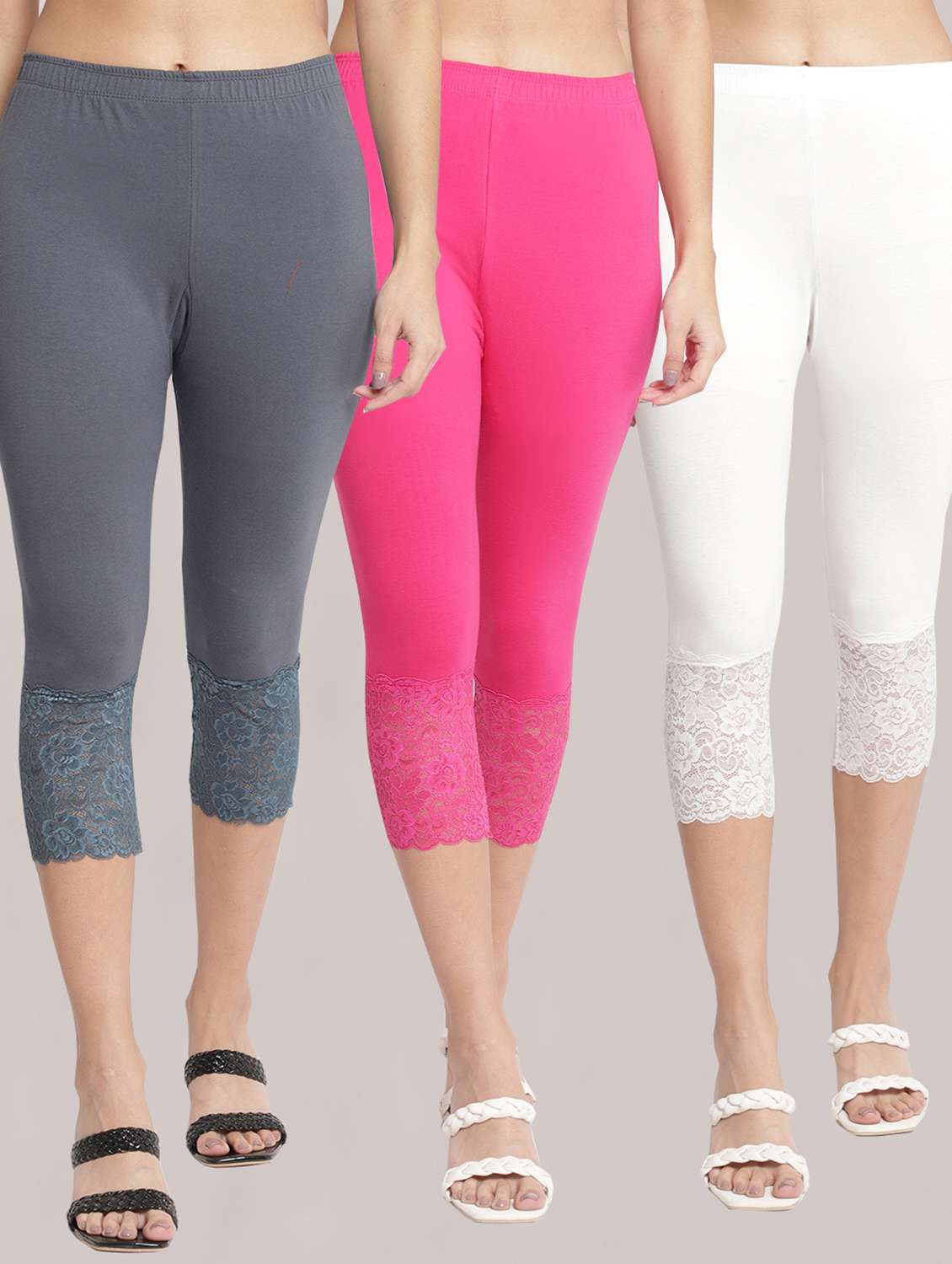 pack of 3 capri leggings - 19295656 - Zoom Image - 0