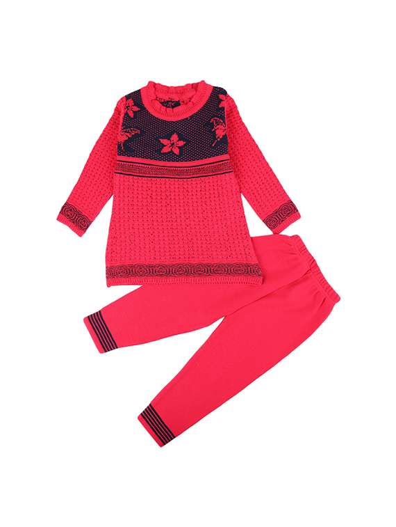 girls self design round neck causal set - 19296414 - Zoom Image - 0