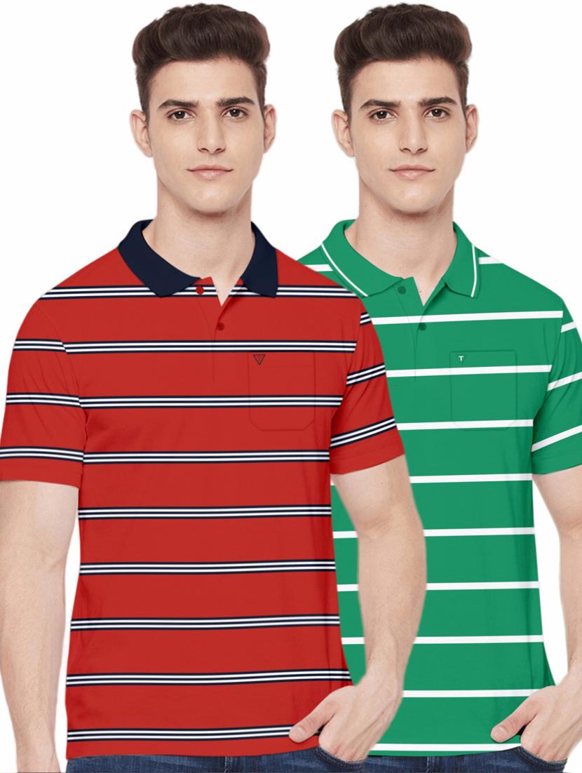 pack of 2 striped polo t-shirts - 19297282 - Zoom Image - 0