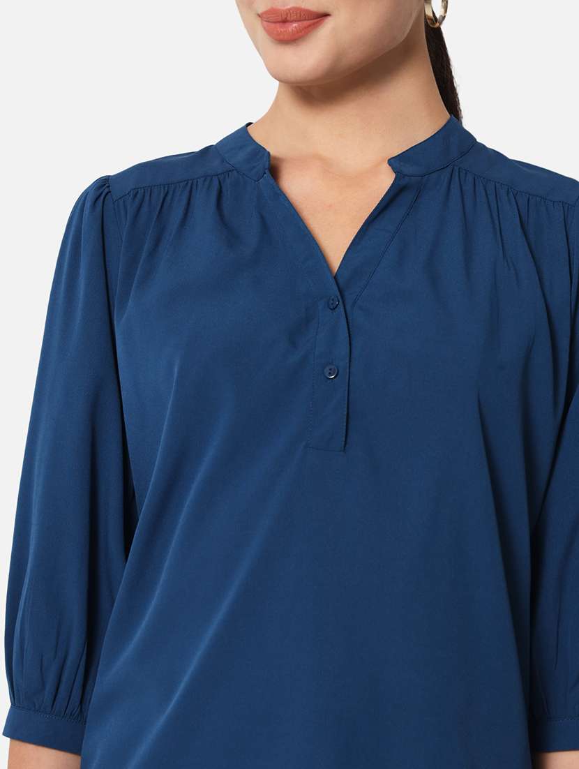 women's straight mandarin neck top - 19297668 -  Standard Image - 5