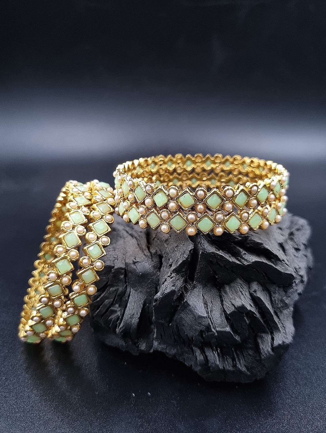 gold plated bangle set - 19297942 -  Zoom Image - 0