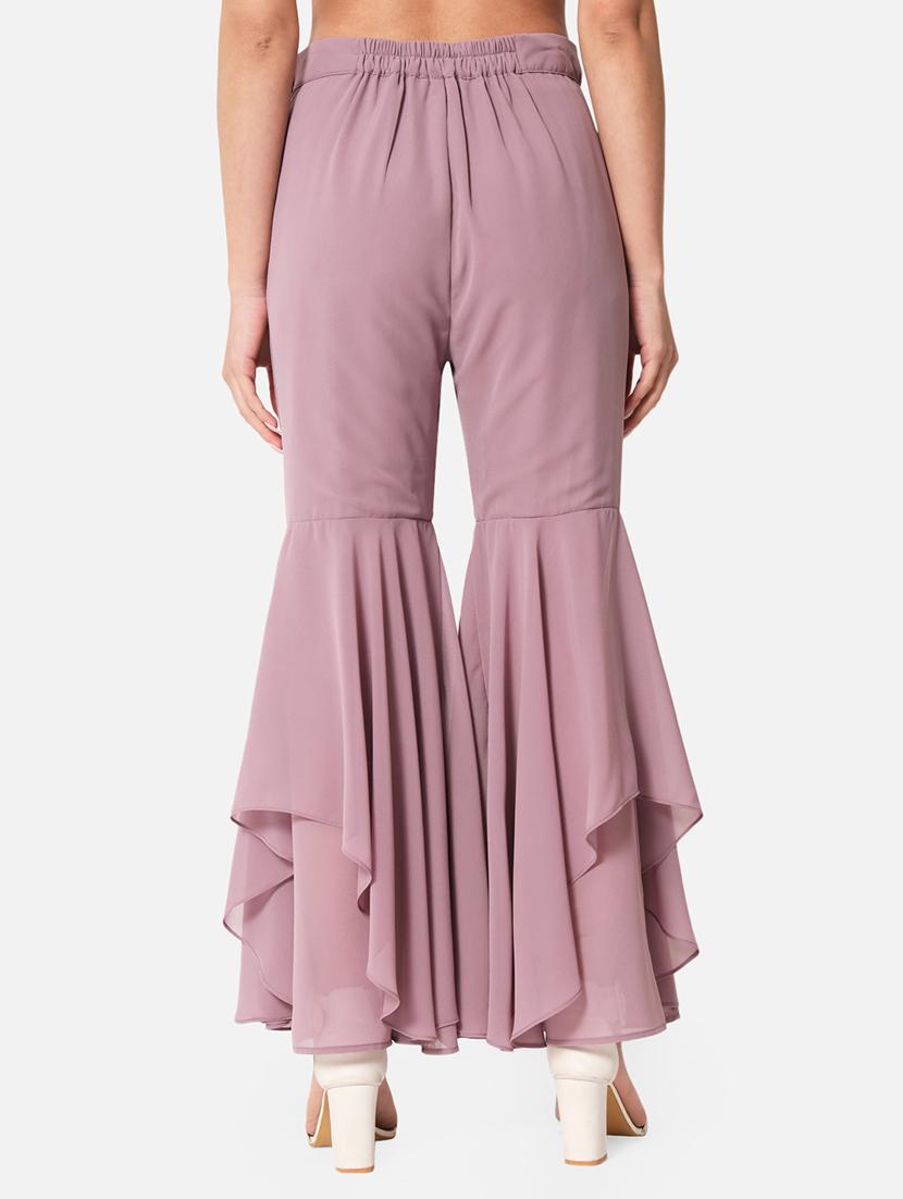 purple solid palazzo - 19298121 - Standard Image - 3