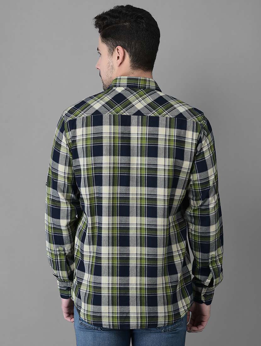 green cotton casual shirt - 19298160 - Standard Image - 3
