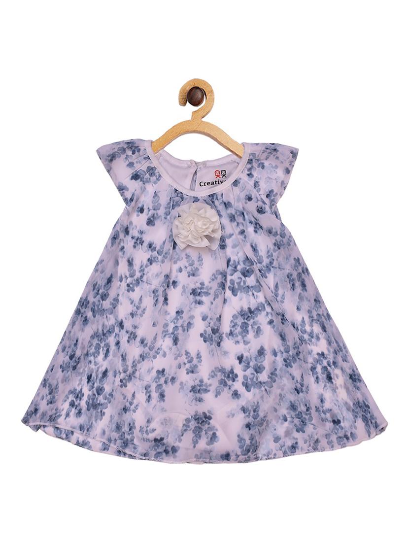 girls round neck cap sleeve frock - 19298193 -  Zoom Image - 0