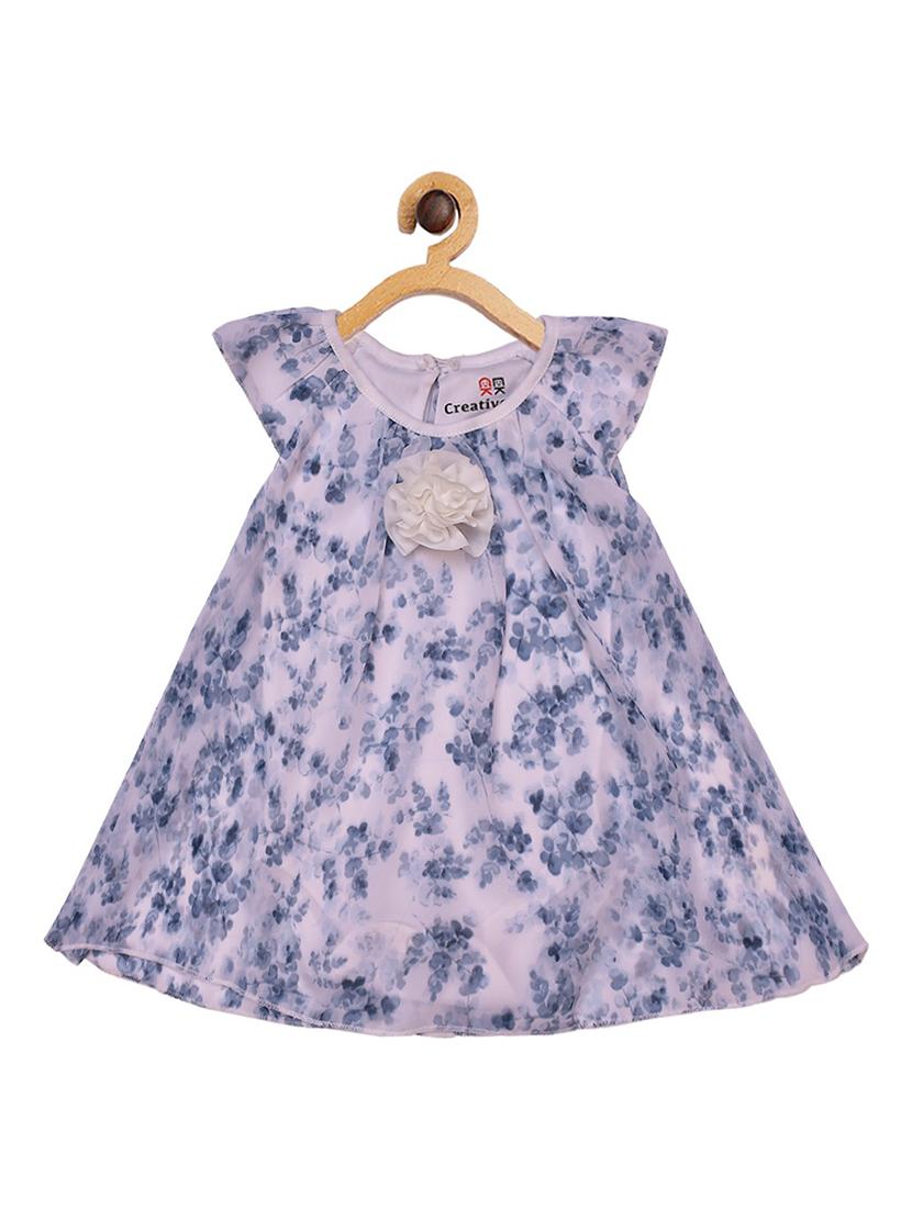 girls round neck cap sleeve frock - 19298194 -  Zoom Image - 0