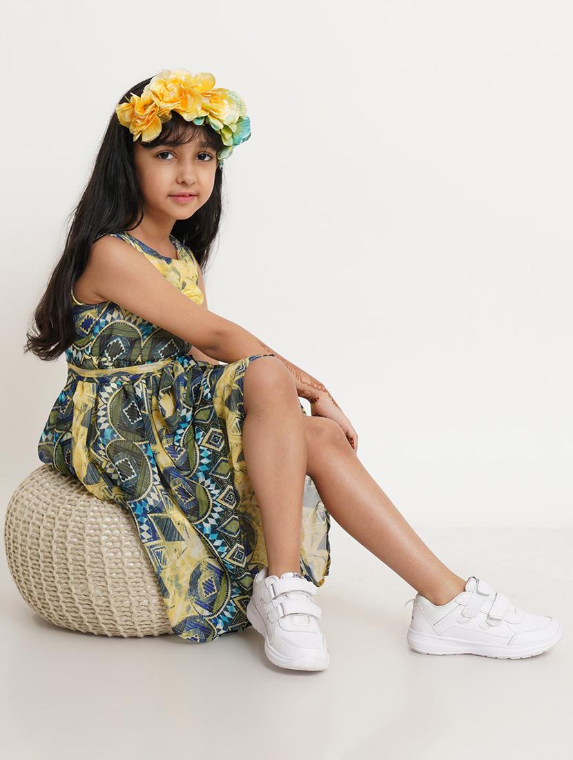girls round neck sleeveless frock - 19298235 - Standard Image - 3