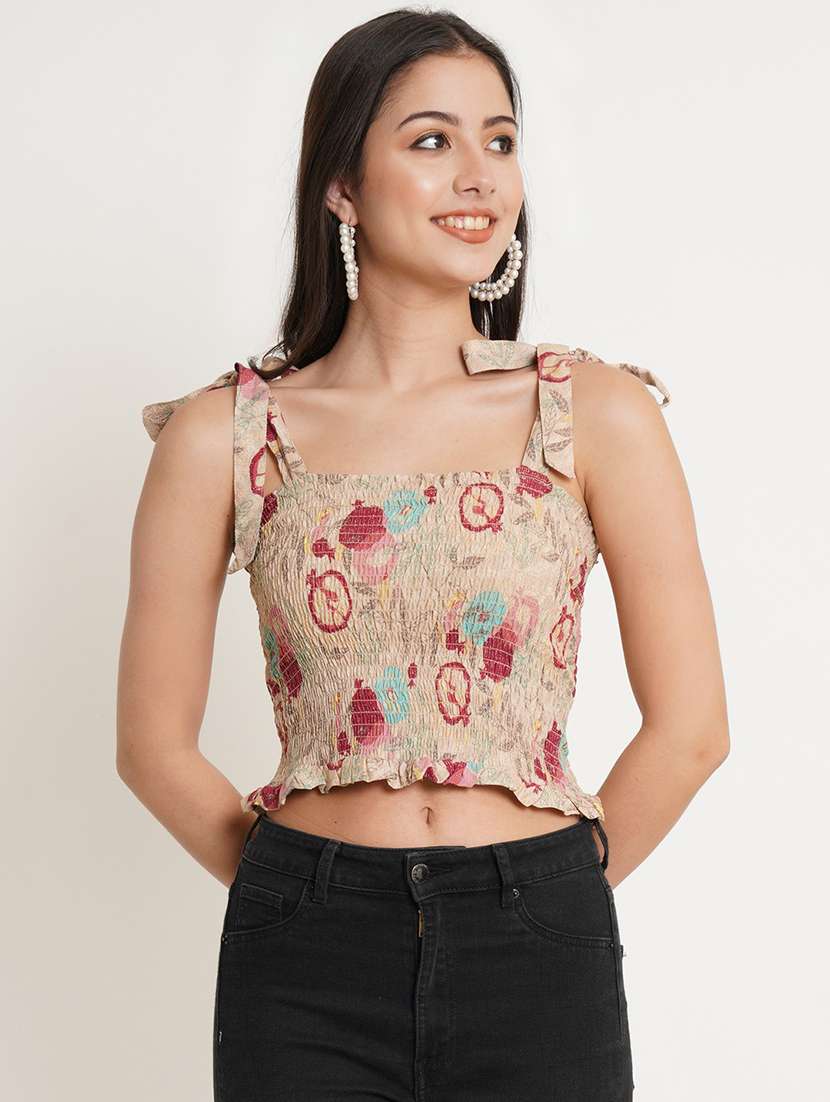 women's crop square neck top