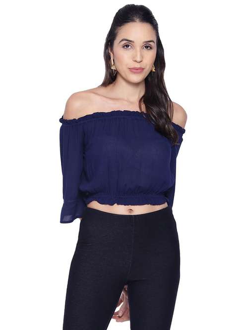women's crop off shoulder top - 19298459 -  Standard Image - 0