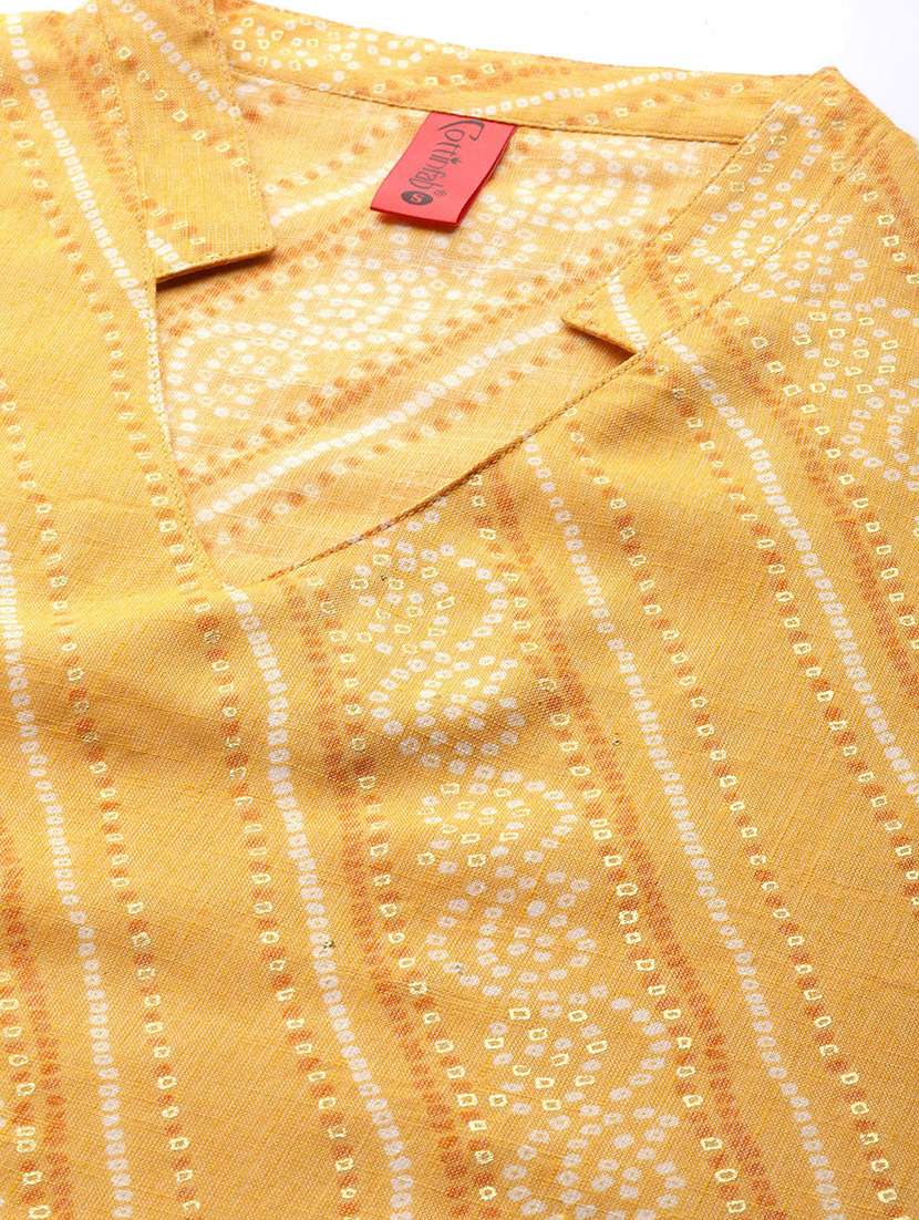 yellow printed top and palazzos set set - 19298809 -  Standard Image - 3