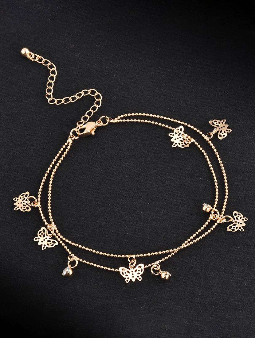 Buy online Gold Metal Anklet from fashion jewellery for Women by