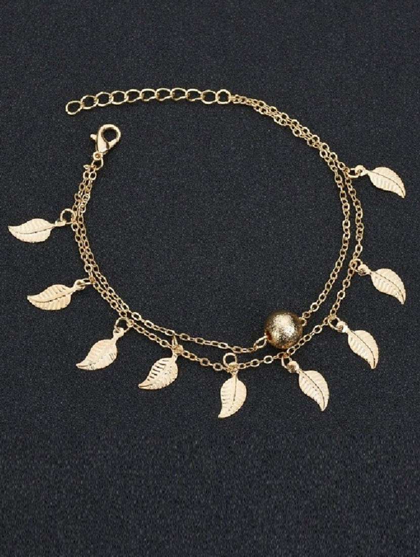 gold metal anklet