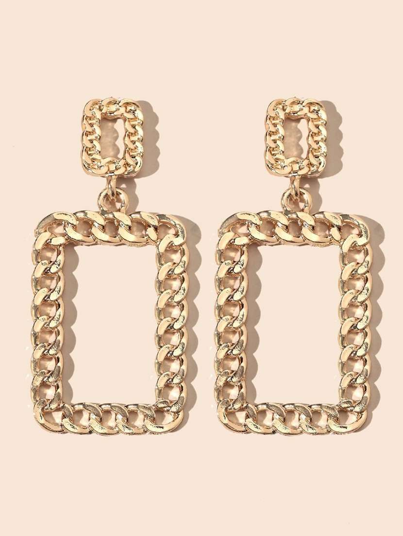 gold plated metal drop earring