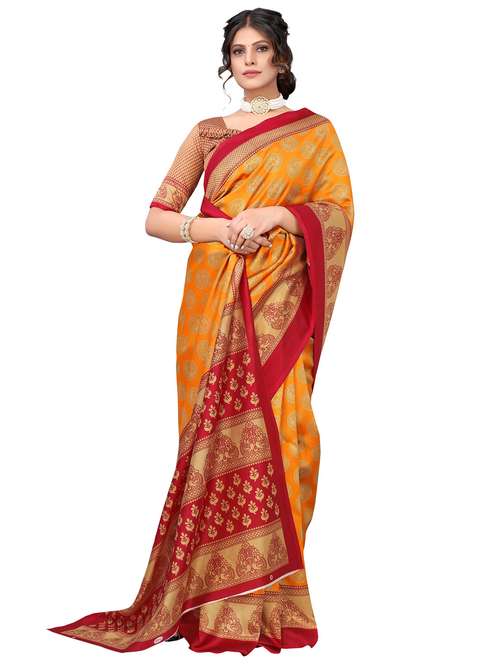 women's ethnic motifs multi colored saree with blouse - 19300117 -  Standard Image - 0
