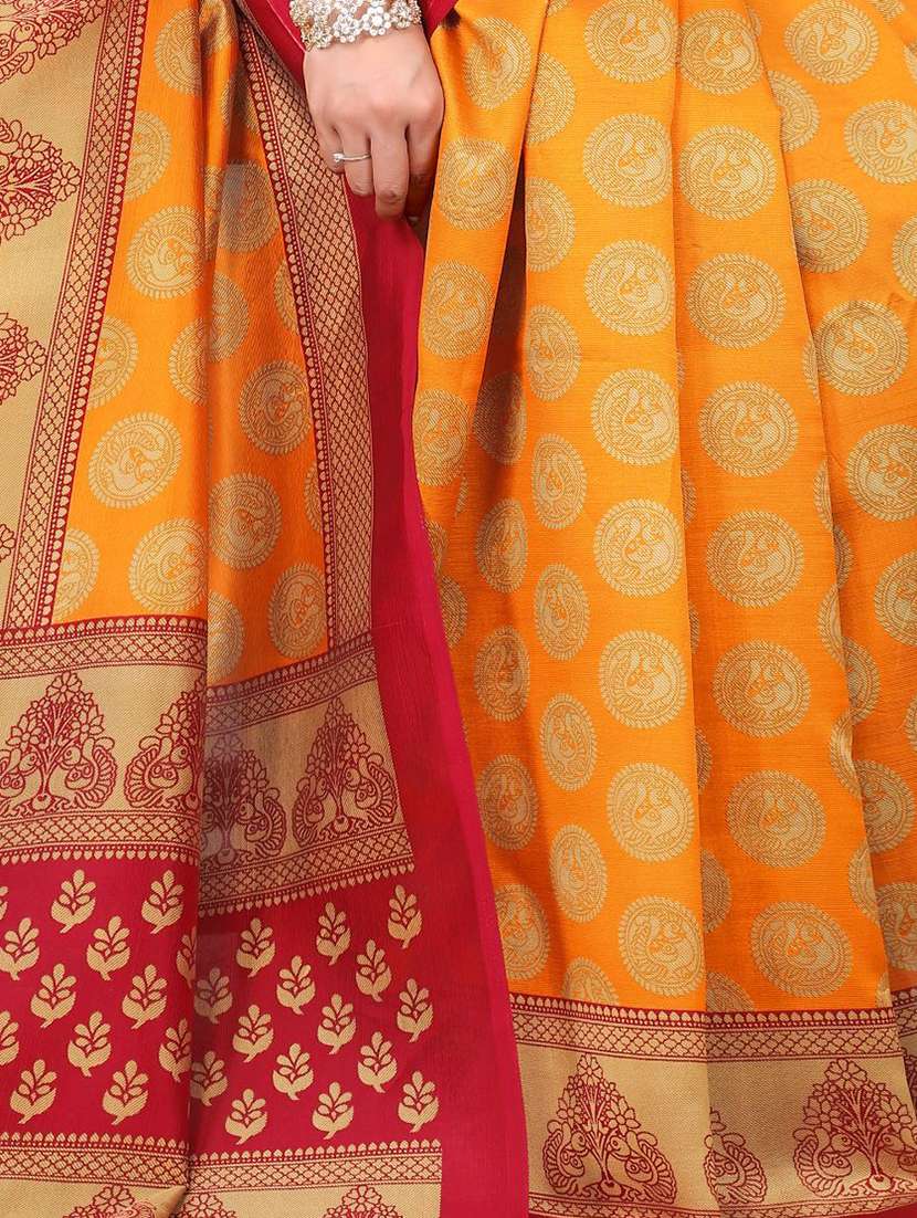 women's ethnic motifs multi colored saree with blouse - 19300117 -  Standard Image - 3