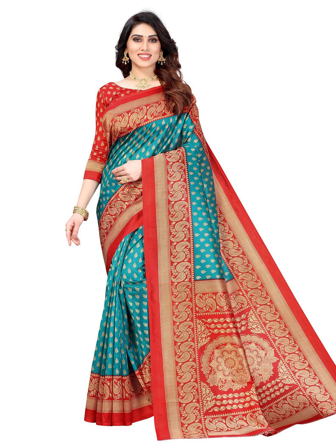 green zari work saree with blouse - 19300752 -  Zoom Image - 0