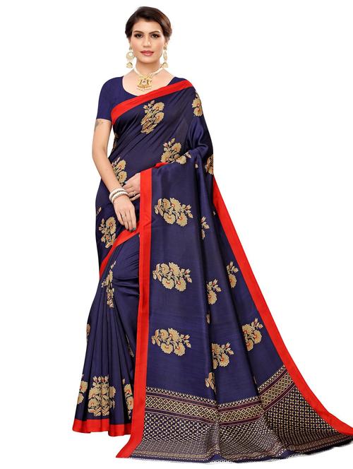 blue printed saree - 19300762 -  Standard Image - 0