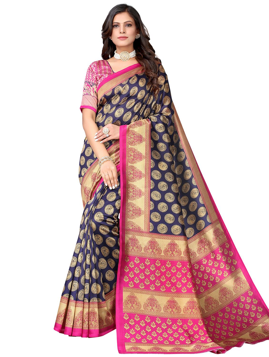 blue zari work saree - 19300817 - Zoom Image - 0
