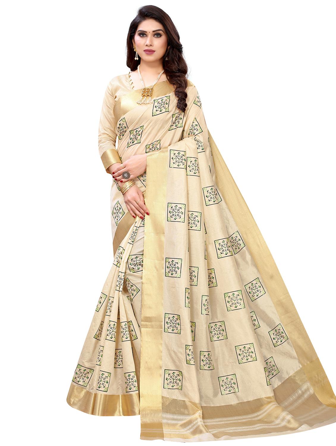 printed baluchari saree with blouse - 19301308 - Zoom Image - 0