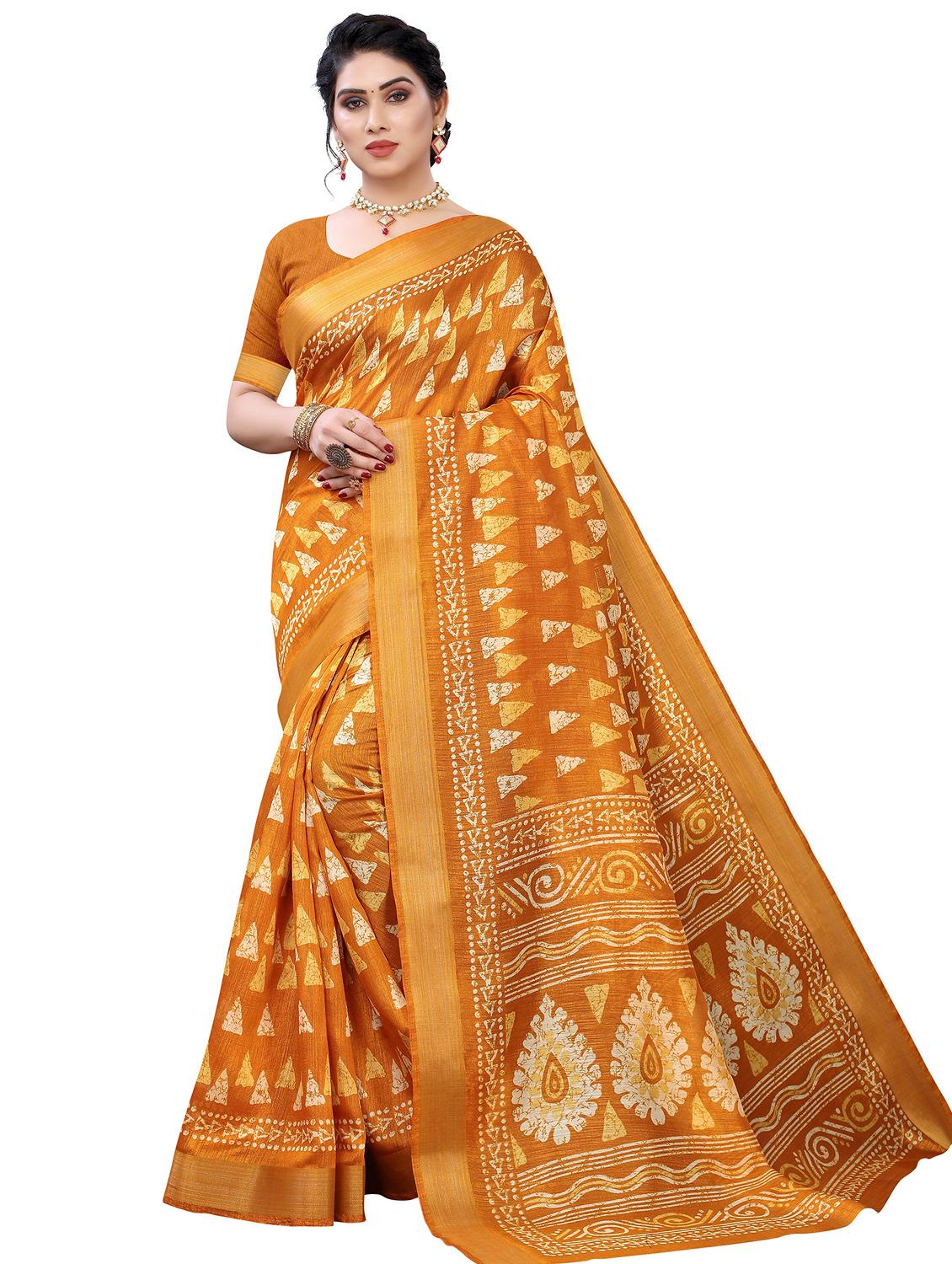 contrast border printed saree - 19301714 -  Zoom Image - 0